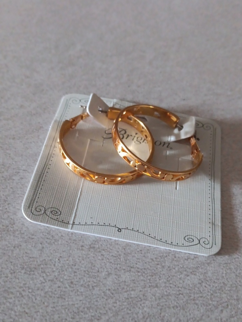 Brighton Gold Cutout Hoop Earrings